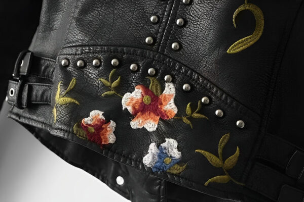 Idaira - Veste En Cuir Avec Broderie De Fleurs – Image 6