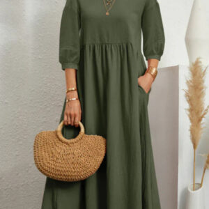 Leitha - Robe à manches trois-quarts ballon