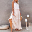 Alaina - Élégante robe longue sans manches à volants