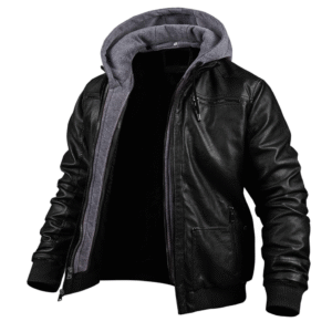 Benjamin - Veste d'hiver élégante en cuir de qualité supérieure avec capuche