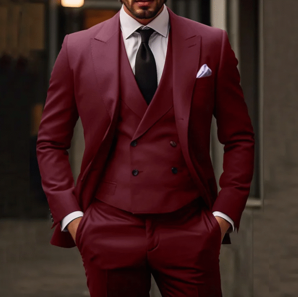 Christopher - Ensemble 3 pièces pour homme composé d'un simple blazer business, d'un gilet et d'un pantalon – Image 4