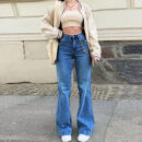 Janine - Pantalon en jean baggy chic