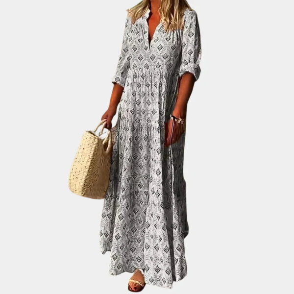 Gracie - Robe longue élégante avec col en V – Image 3
