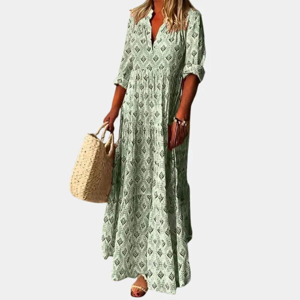 Gracie - Robe longue élégante avec col en V – Image 2
