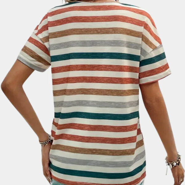 Charlotta - T-shirt décontracté à rayures pour femmes – Image 4