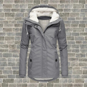 Manteau en coton plissé avec capuche - Camila