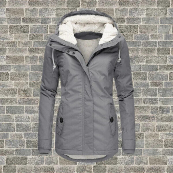 Manteau en coton plissé avec capuche - Camila