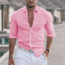 Dino - Chemise en Lin pour Homme avec Col Revers