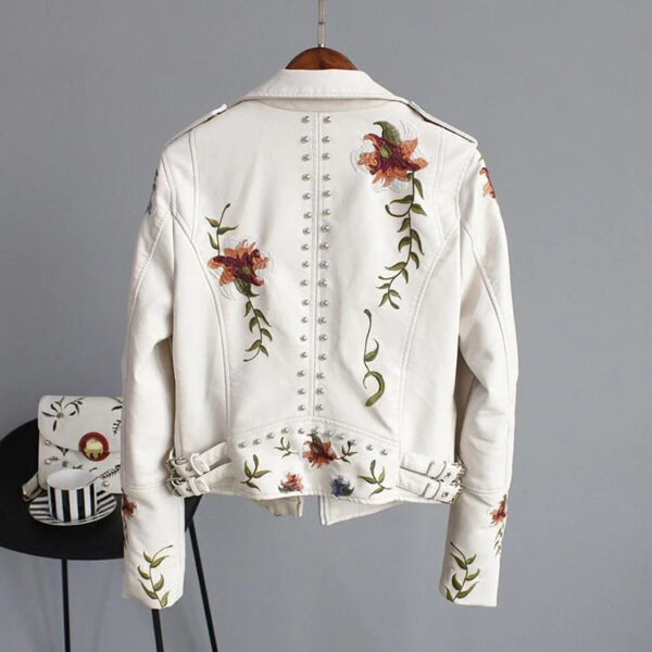 Idaira - Veste En Cuir Avec Broderie De Fleurs – Image 3