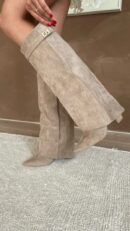 Elisara - Bottes en daim hautes de haute qualité