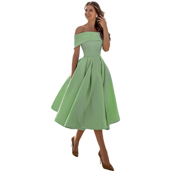 Adèle | Robe de soirée satinée sans bretelles – Image 5