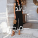 Everly - Haut sans manches en dentelle et pantalon taille haute à jambe large