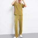 Beatriz - Ensemble décontracté avec haut à manches courtes et pantalon à jambe large