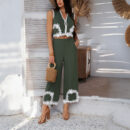 Everly - Haut sans manches en dentelle et pantalon taille haute à jambe large
