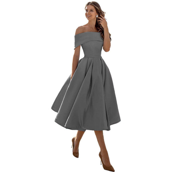 Adèle | Robe de soirée satinée sans bretelles – Image 4