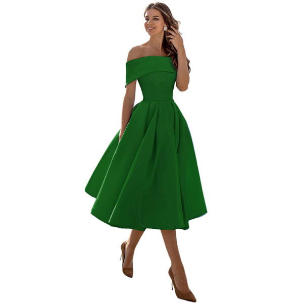 Adèle | Robe de soirée satinée sans bretelles – Image 3