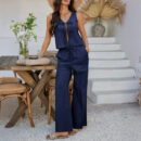 Caterina - Ensemble élégant avec top à bretelles et pantalon taille haute à jambe large