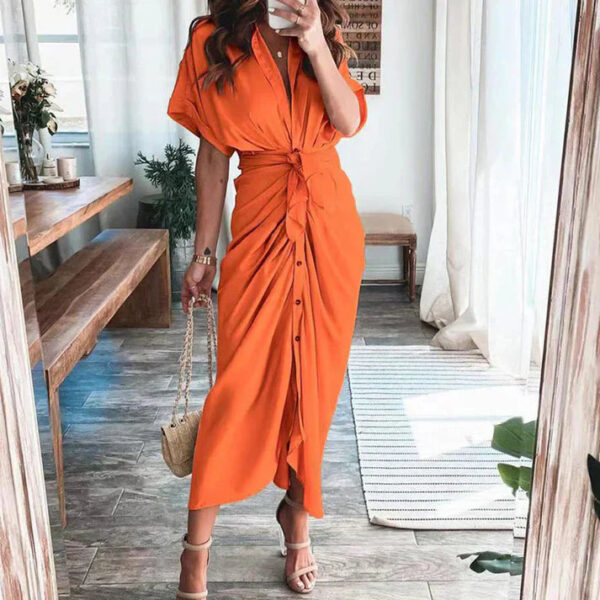Ivy - Robe longue élégante avec col en V – Image 3