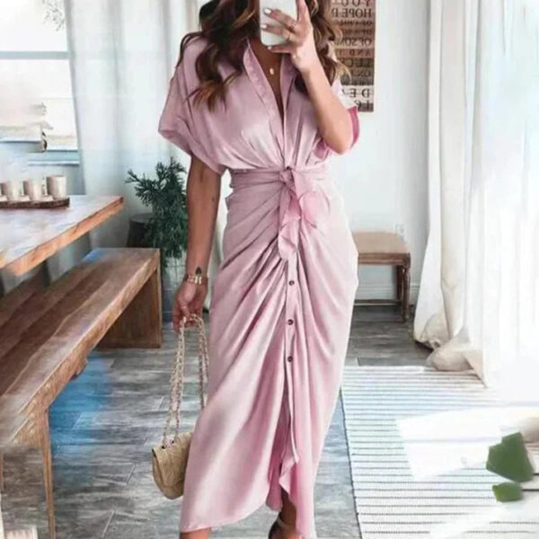 Ivy - Robe longue élégante avec col en V – Image 4
