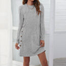 Chantal - Robe courte décontractée chic à manches longues