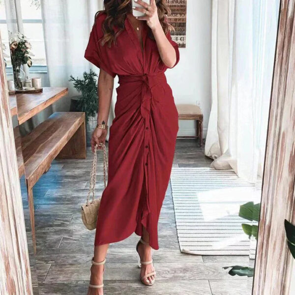 Ivy - Robe longue élégante avec col en V – Image 5