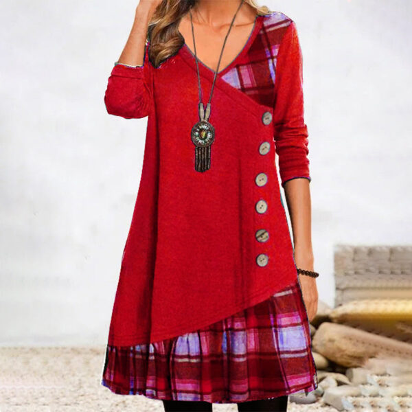 Lillie - Robe à carreaux à manches longues – Image 3