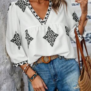 Amalia - Chemisier imprimé style rétro pour femmes