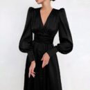Bridget - Robe élégante à manches bouffantes en forme de lanterne