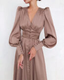 Bridget - Robe élégante à manches bouffantes en forme de lanterne
