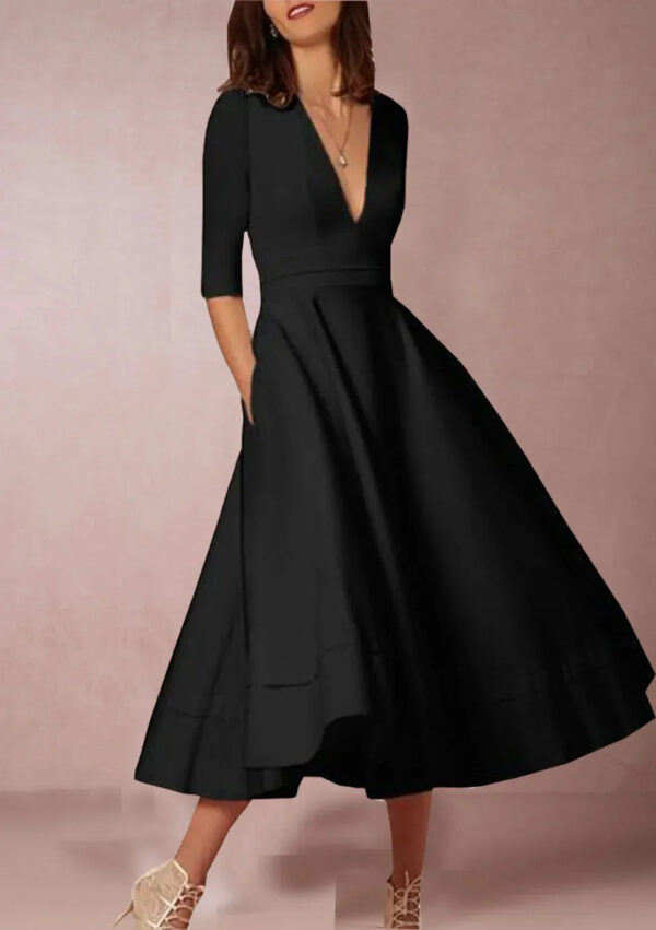 Azmira – Robe midi élégante à coupe trapèze – Image 9