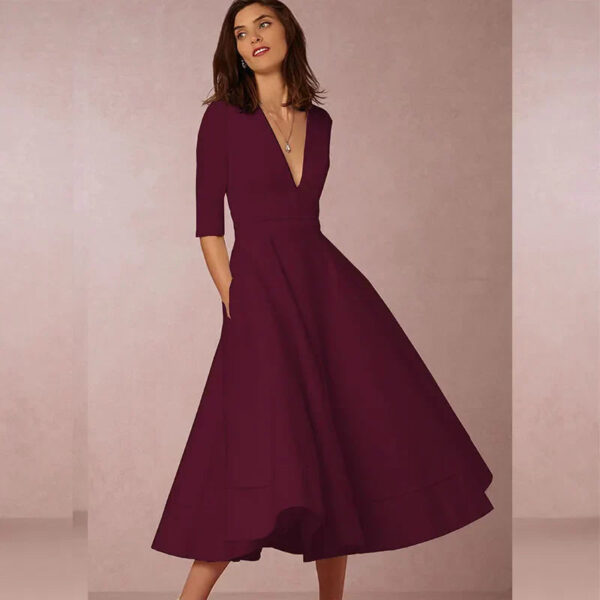 Azmira – Robe midi élégante à coupe trapèze – Image 8