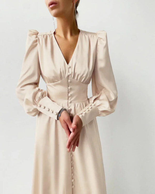Bridget - Robe élégante à manches bouffantes en forme de lanterne – Image 3