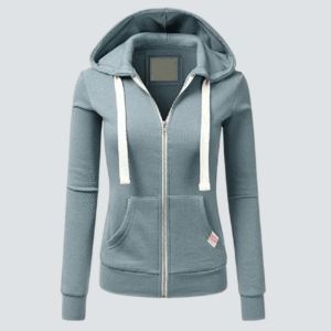 Angela - Sweat à capuche en laine avec cordon de serrage et zip