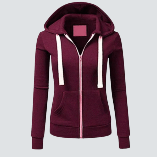 Angela - Sweat à capuche en laine avec cordon de serrage et zip – Image 3