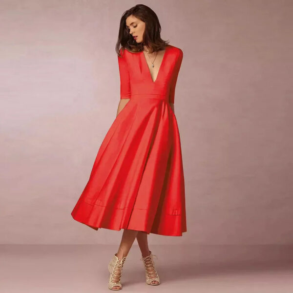 Azmira – Robe midi élégante à coupe trapèze – Image 6