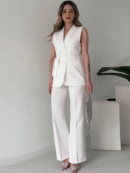 Livia - Ensemble élégant avec blazer sans manches et pantalon taille haute