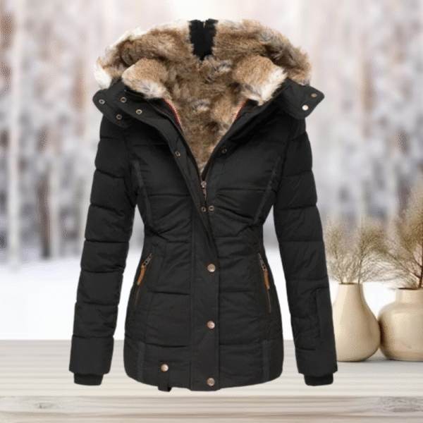 Eulalia - Manteau d'Hiver Luxueux avec Fourrure et Capuche – Image 4