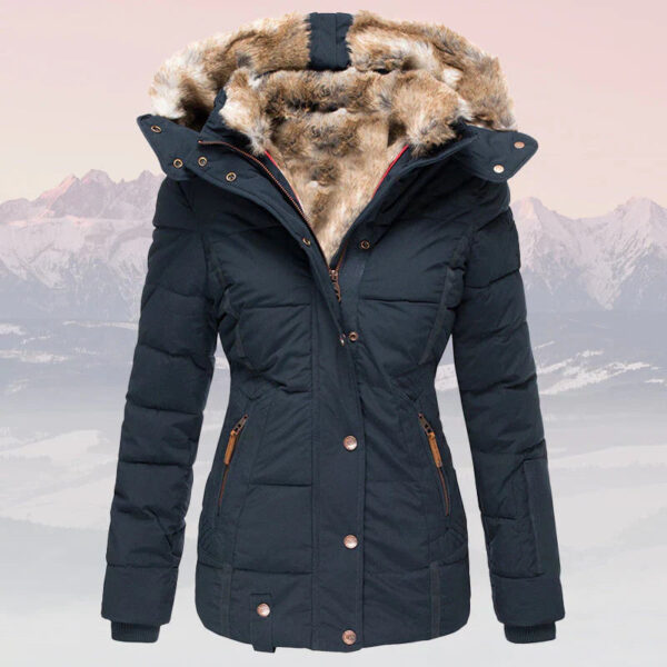 Eliza - Veste d'hiver chaude avec col et capuche en fourrure pour femmes – Image 5