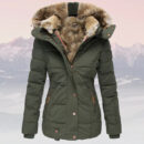 Eliza - Veste d'hiver chaude avec col et capuche en fourrure pour femmes