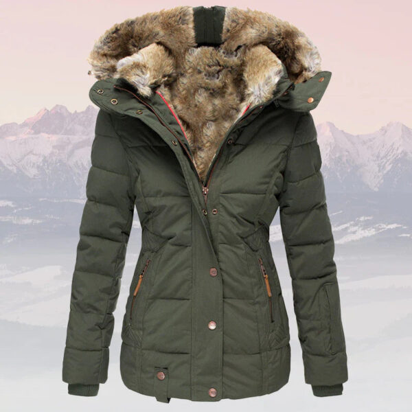 Eliza - Veste d'hiver chaude avec col et capuche en fourrure pour femmes – Image 3