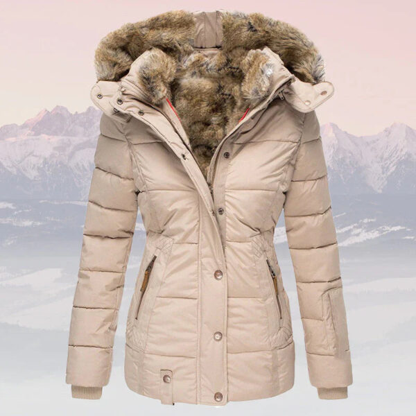 Eliza - Veste d'hiver chaude avec col et capuche en fourrure pour femmes – Image 4