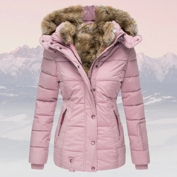 Eliza - Veste d'hiver chaude avec col et capuche en fourrure pour femmes – Image 2