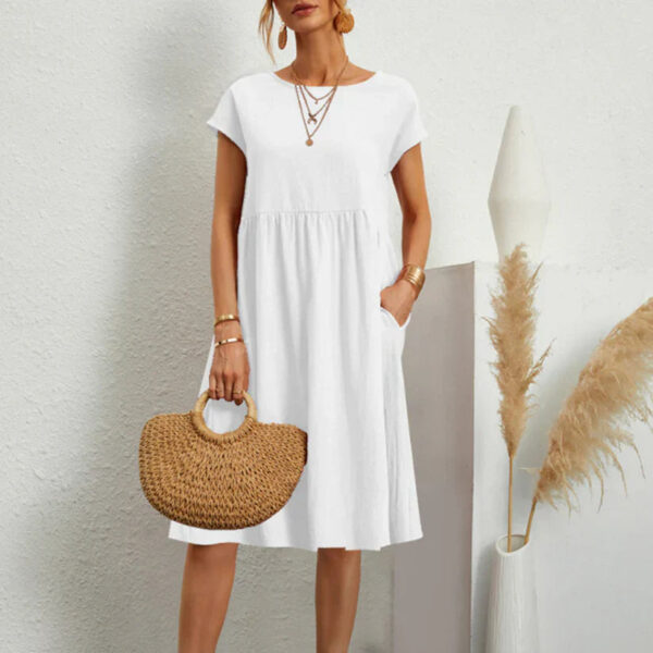 Dixie - Robe élégante à col rond et ligne A pour femmes – Image 5