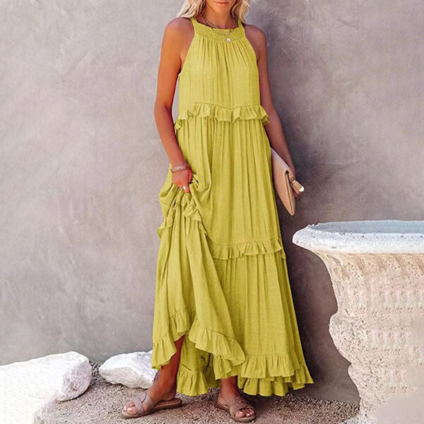 Alaina - Élégante robe longue sans manches à volants – Image 2