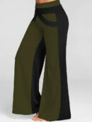 Damaris - Pantalon large avec motif à blocs de couleurs