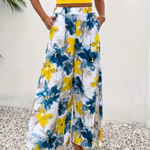 Clarice - Pantalon large à motif floral pour femme