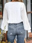 Lorraine - Chemisier à manches longues pour femme avec dentelle