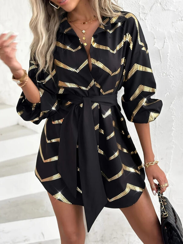 Myron - Robe à imprimé chevrons – Image 2