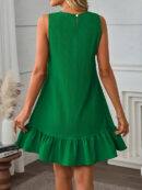 Janet - Robe élégante à col rond et coupe trapèze pour femme