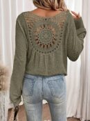 Angèle - Pull à col en V en maille gaufrée
